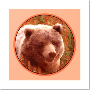 Grizzly Bear Cub in Fireweed Posters and Art